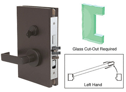 CRL Dark Bronze 6" x 10" LH Center Lock With Deadlatch in Entrance Lock Function - Item # DL610LEDU