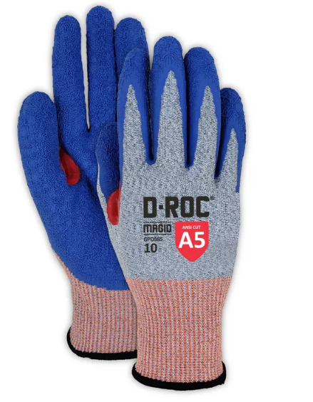 Magid® D-ROC® 13-Gauge Non-Marring Crinkle Latex Coated Cut Resistant Work Glove (Pair) - Cut Level A5 - Item # GPD5855