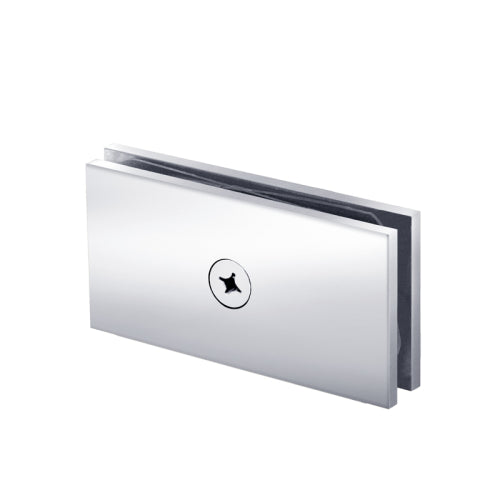 FHC Square 180 Degree Glass Clamp with 1 Hole - Polished Chrome - Item # CS1180CH