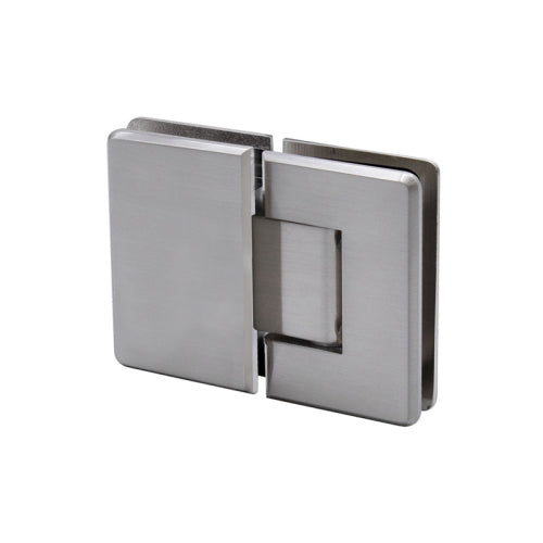 FHC Jr Preston 180 Degree Glass-to-Glass Hinge for 1/4" Glass - Brushed Nickel - Item # JRPRES180BN