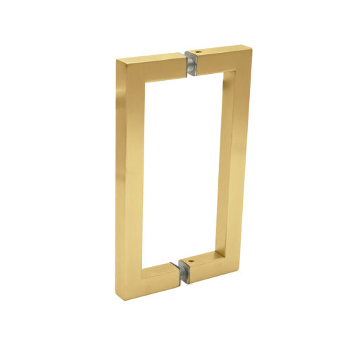 FHC 8" Center-To-Center Square Pull - Satin Brass - Item # PHSQ8X8SB