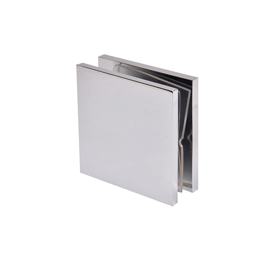 CRL Polished Chrome Square Style Hole-in-Glass Fixed Panel U-Clamp - Item # SCU4CH