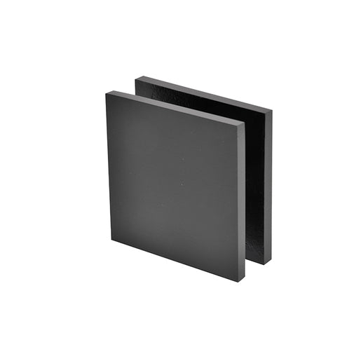 CRL Matte Black Square Style Hole-in-Glass Fixed Panel U-Clamp - Item # SCU4MBL