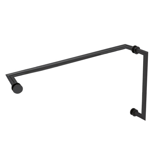 FHC 8" x 24" Mitered Pull/Towel Bar Combo - Matte Black - Item # TBRM8X24MB