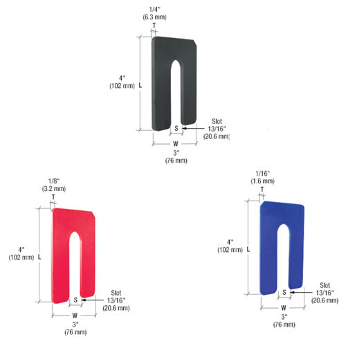 Crl 4" Jumbo Size Plastic Horseshoe Shims Assortment - Includes 1/16"(PHS36),1/8"(PHS38),1/4"(PHS34) - 300ct. (100 ea. Size)