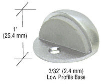 CRL Satin Chrome Floor Mounted Low Profile 3/32" Base Dome Stop - Item # DL2501A