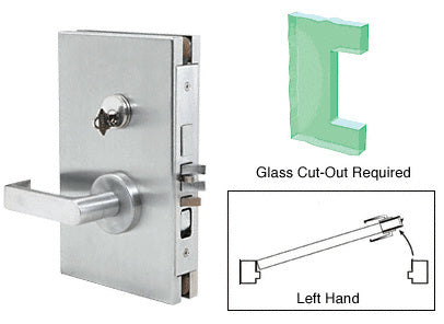 CRL Satin Anodized 6" x 10" LH Center Lock With Deadlatch in Entrance Lock Function - Item # DL610LESC