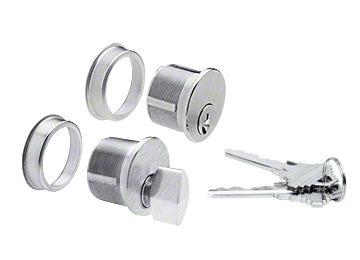 CRL Brushed Stainless Keyed Cylinder/Thumbturn Combo - Item # DRA1020BS