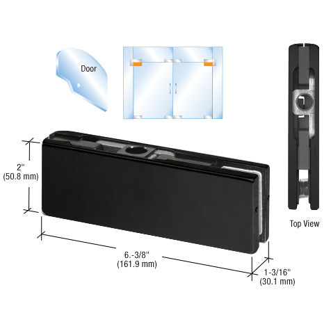 CRL Matte Black Top Door Patch Fitting with 1NT303 Insert - Item # PH20AMBL