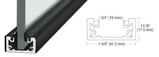 CRL Matte Black 240" Shallow U-Channel - Item # SCMBL3812240