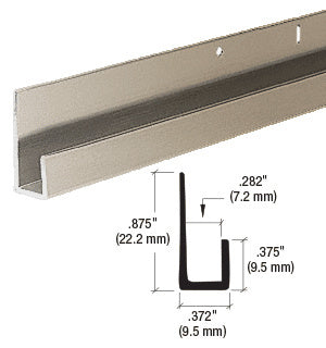 CRL Brushed Nickel 1/4" Standard Aluminum "J" Channel - Item # D636BN