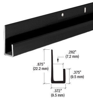 CRL Matte Black 1/4" Standard Aluminum J-Channel - Item # D636MBL