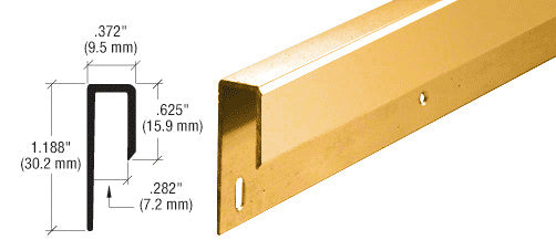 CRL Brite Gold Anodized 1/4" Deep Nose Aluminum "J" Channel - Item # D645BGA