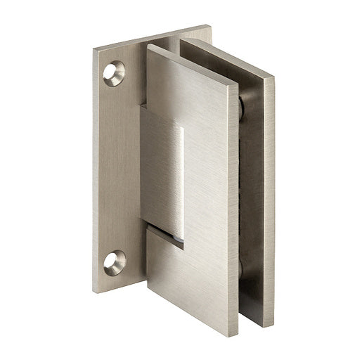 CRL Brushed Nickel Geneva 037 Series Wall Mount Full Back Plate Standard Hinge - Item # GEN037BN