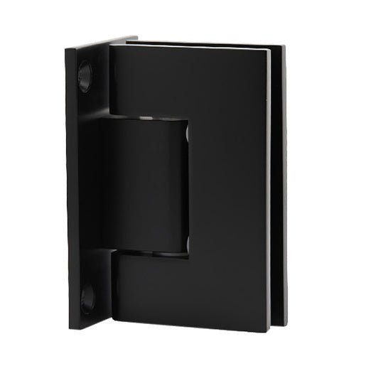 CRL Matte Black Geneva 037 Series Wall Mount Full Back Plate Standard Hinge - Item # GEN037MBL