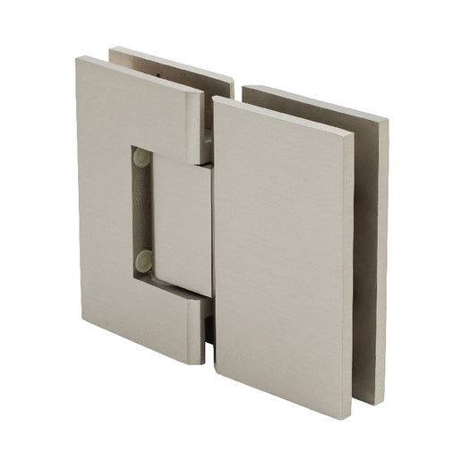 CRL Brushed Nickel Geneva 580 Series 180 Degree Glass-to-Glass Hinge with 5 Degree Offset - Item # GEN580BN