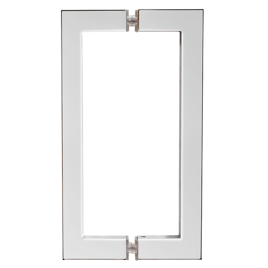 CRL Polished Chrome 8" x 8" SQ Series Square Tubing Back-to-Back Pull Handles - Item # SQ8X8CH