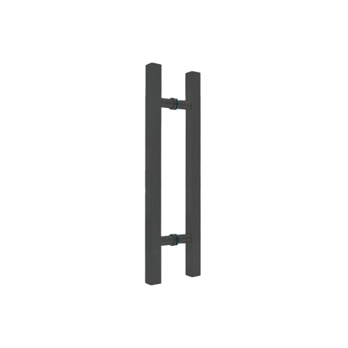 FHC 12" Square Ladder Handle Back-to-Back 8" Center-To-Center - Matte Black - Item # SQLH12MB