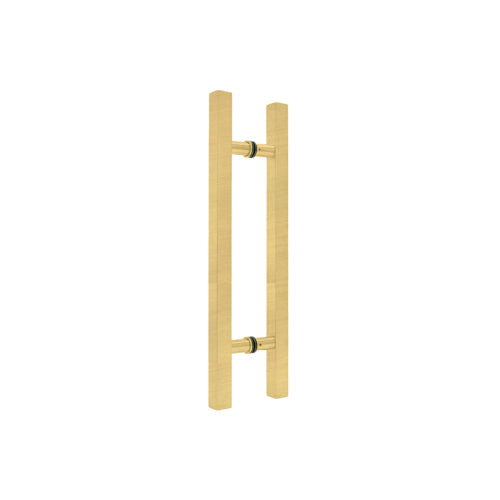 FHC 12" Square Ladder Handle Back-to-Back 8" Center-To-Center - Satin Brass - Item # SQLH12SB