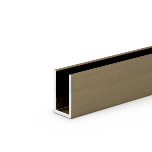 FHC Classic U-Channel 1" Tall For 1/2" Glass - 95" Long - Brushed Bronze - SUCD121BBRZ