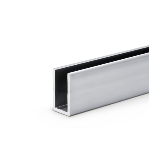 FHC Classic U-Channel 1" Tall For 3/8" Glass - 95" Long - Brite Chrome Anodized - SUCD381BA