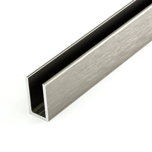 FHC Classic U-Channel 1" Tall For 3/8" Glass - 95" Long - Brushed Nickel - SUCD381BN