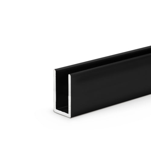 FHC Classic U-Channel 1" Tall For 3/8" Glass - 95" Long - Matte Black - SUCD381MB