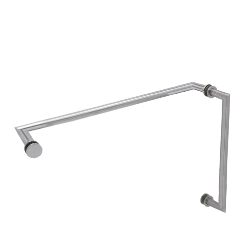FHC 8" x 18" Mitered Pull/Towel Bar Combo - Polished Chrome - Item # TBRM8X18CH