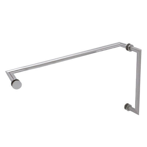 FHC 8" x 24" Mitered Pull/Towel Bar Combo - Brushed Nickel - Item # TBRM8X24BN