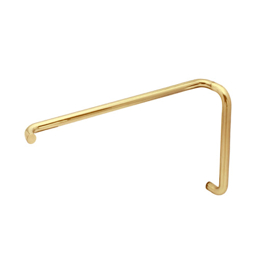 FHC 8" x 22" Tubular Pull/Towel Bar Combo No Washers for 1/4" to 1/2" Glass - Satin Brass - Item # TBRN8X22SB