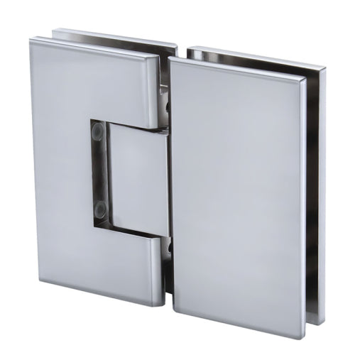 FHC Venice Series 180 Degree Adjustable Glass-to-Glass Hinge for 3/8" to 1/2" Glass - Polished Chrome - Item # VENA180CH