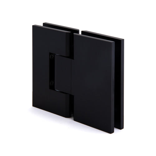 FHC Venice Series 180 Degree Adjustable Glass-to-Glass Hinge for 3/8" to 1/2" Glass - Matte Black - Item # VENA180MB