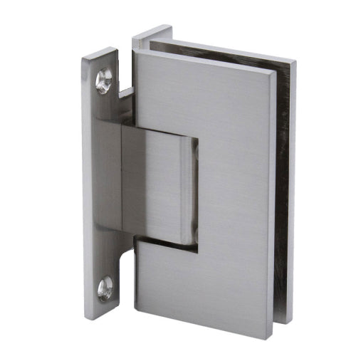 FHC Venice H Back Plate Wall Mount Hinge for 3/8" and 1/2" Glass - Brushed Nickel - Item # VENHF1BN