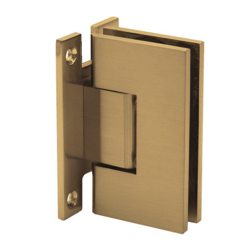 FHC Venice H Back Plate Wall Mount Hinge for 3/8" or 1/2" Glass - Satin Brass - Item # VENHF1SB